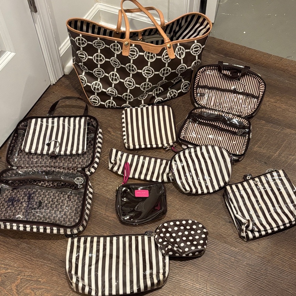 Henri Bendel Black and White Travel Bag Set